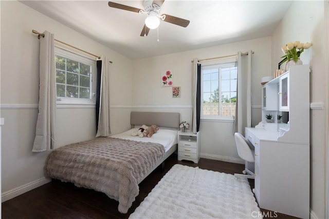 2091 Ridgeview, Corona, CA 92882 - bedroom featuring dark wood-style floors and ceiling fan