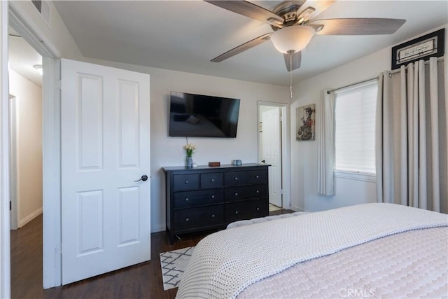 2091 Ridgeview, Corona, CA 92882 - bedroom featuring dark wood-type flooring and ceiling fan