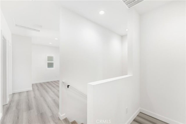 1359 Point Loma Pl, Walnut, CA 91789 - hall with wood finished floors, attic access, and recessed lighting