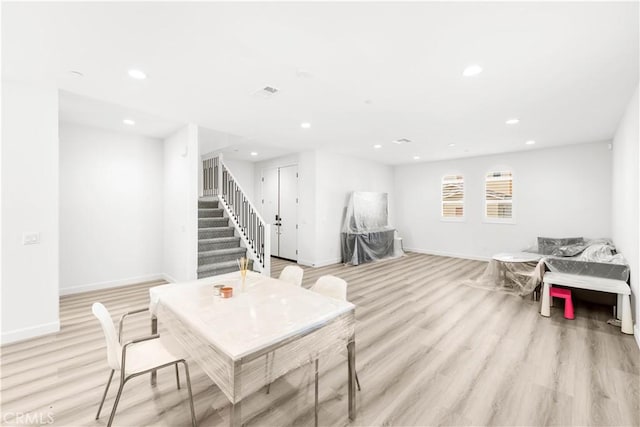1359 Point Loma Pl, Walnut, CA 91789 - living room featuring recessed lighting, light wood-style floors, and stairway