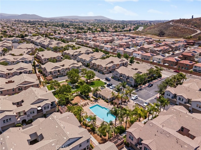 36287 Grazia Way, Winchester, CA 92596 - aerial perspective of suburban area with a mountainous background and a pool area