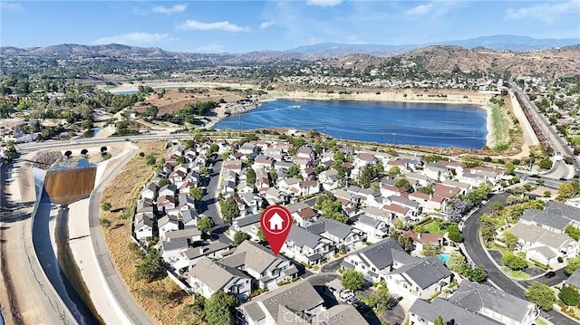 3434 E Lambeth Ct Unit F, Orange, CA 92869 - aerial view of property's location featuring a water and mountain view and nearby suburban area