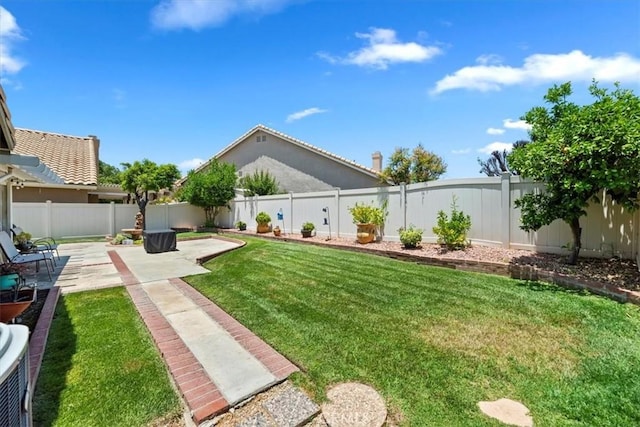 5129 W Pinehurst Dr, Banning, CA 92220 - fenced backyard with a patio