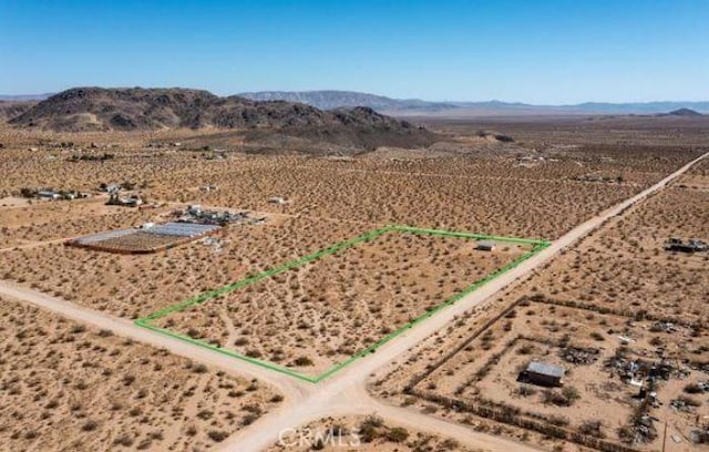 55354 El Lobo Rd, Landers, CA 92285 - overview of rural landscape featuring a desert landscape and property boundaries highlighted