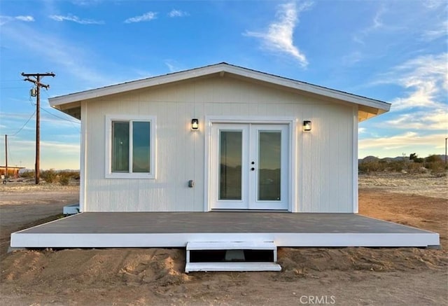 55354 El Lobo Rd, Landers, CA 92285 - rear view of house with french doors and a deck