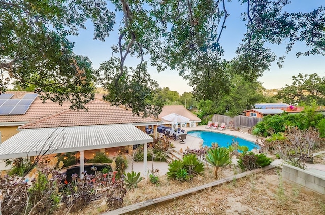9733 Kentland Ave, Chatsworth, CA 91311 - view of pool with a patio, a gazebo, and a fenced backyard