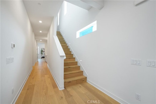 324 Merit, Irvine, CA 92618 - stairs featuring recessed lighting and wood finished floors
