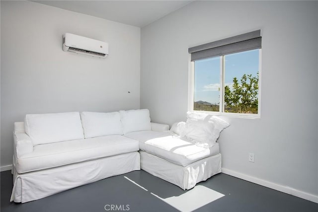 2250 Delgada Ave, Landers, CA 92285 - living area with an AC wall unit and baseboards