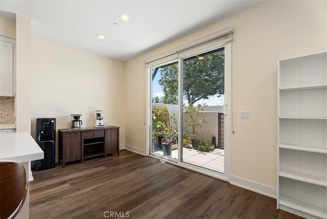12178 Greenleaf Ln, Garden Grove, CA 92840 - dining room with dark wood-type flooring and recessed lighting