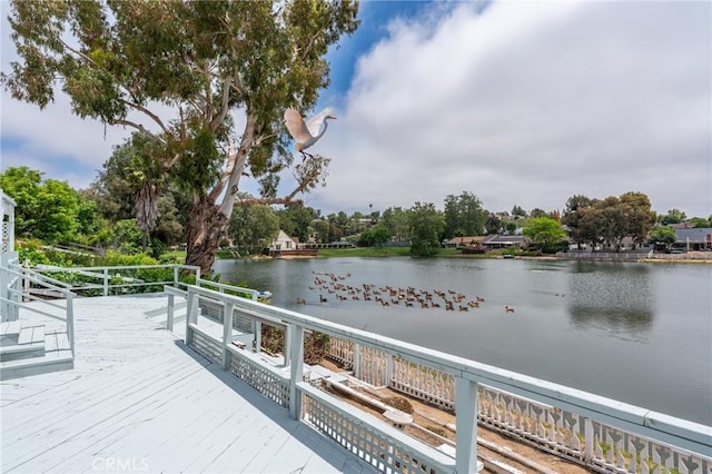 42768 Santa Suzanne Pl, Temecula, CA 92592 - dock with a deck with water view and view of scattered trees