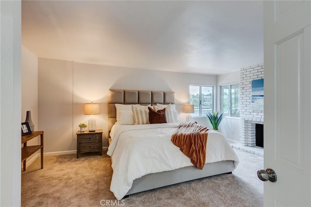 42768 Santa Suzanne Pl, Temecula, CA 92592 - bedroom with carpet and a brick fireplace