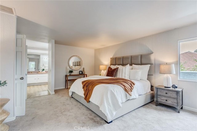 42768 Santa Suzanne Pl, Temecula, CA 92592 - bedroom featuring light colored carpet and connected bathroom