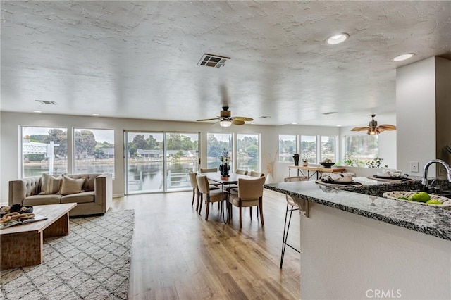 42768 Santa Suzanne Pl, Temecula, CA 92592 - interior space with plenty of natural light, ceiling fan, light wood finished floors, and recessed lighting