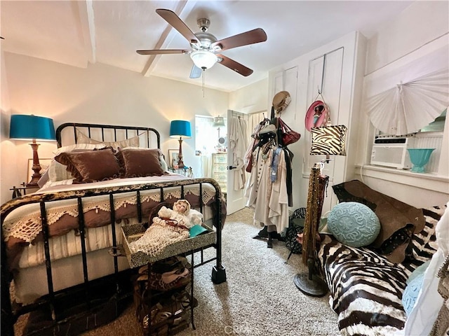 3238 Prospect Ave, La Crescenta, CA 91214 - bedroom with carpet, cooling unit, and a ceiling fan
