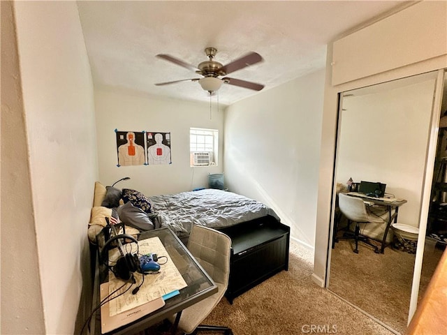 3238 Prospect Ave, La Crescenta, CA 91214 - bedroom featuring carpet floors, an office area, a ceiling fan, and cooling unit
