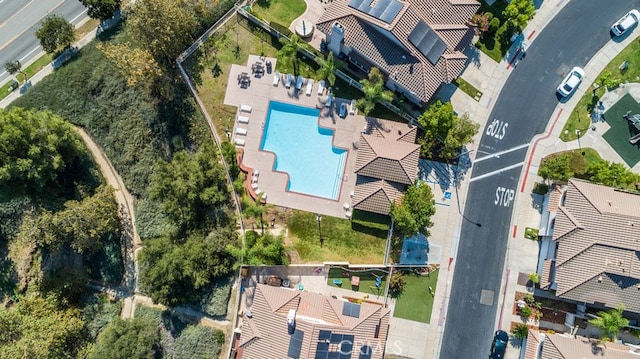 1519 San Rafael Pl, Corona, CA 92882 - aerial view of property and surrounding area with a pool