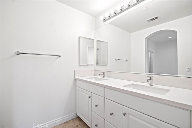 80 Hedge Bloom, Irvine, CA 92618 - bathroom with double vanity and tile patterned floors