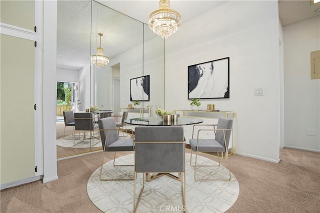 33 Abrazo Aisle Unit 174, Irvine, CA 92614 - carpeted dining area featuring a chandelier and baseboards