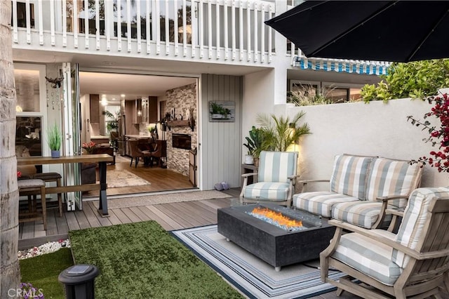 16520 Harbour Ln Unit 6, Huntington Beach, CA 92649 - deck featuring an outdoor fire pit