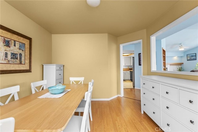 1358 Clarabelle Dr, Morro Bay, CA 93442 - dining area with light wood-type flooring and ceiling fan