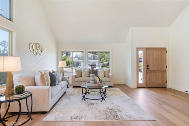 21679 Calle Alcazar, Yorba Linda, CA 92887 - living area with wood finished floors and high vaulted ceiling