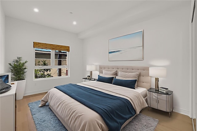 8555 Cashio St Unit 203, Los Angeles, CA 90035 - bedroom featuring light wood finished floors and recessed lighting