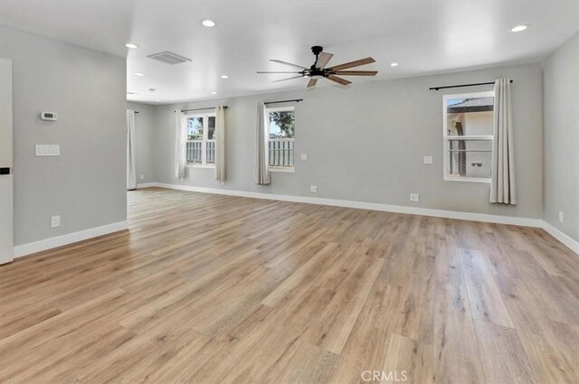 1500 Pacific Ave, Norco, CA 92860 - empty room with ceiling fan, light wood-type flooring, and recessed lighting