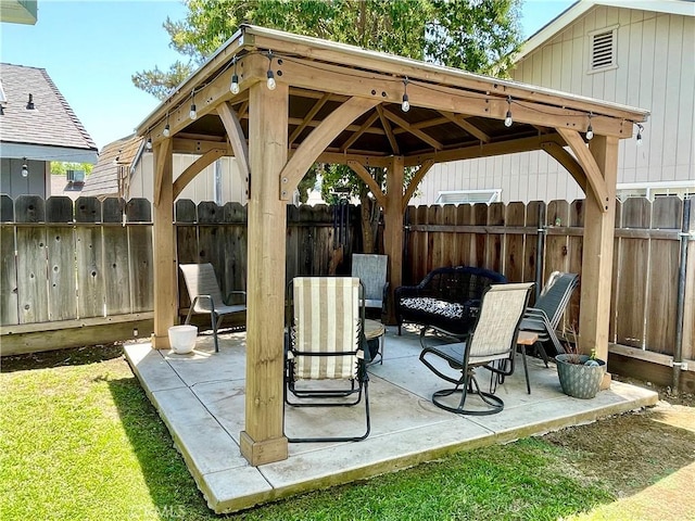 3332 Shamrock Pl, Merced, CA 95340 - view of patio / terrace featuring a gazebo