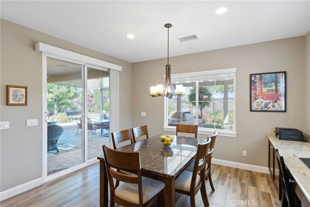 44655 Howell Mountain St, Temecula, CA 92592 - dining room featuring light wood finished floors, a chandelier, and recessed lighting