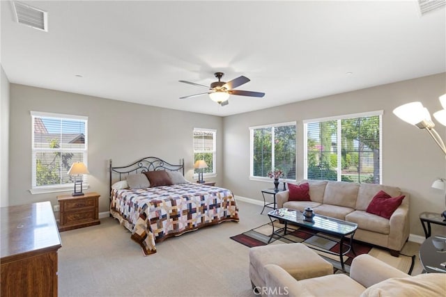 44655 Howell Mountain St, Temecula, CA 92592 - carpeted bedroom with multiple windows and ceiling fan