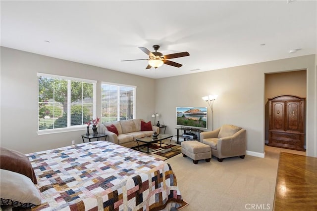 44655 Howell Mountain St, Temecula, CA 92592 - bedroom with light colored carpet and a ceiling fan