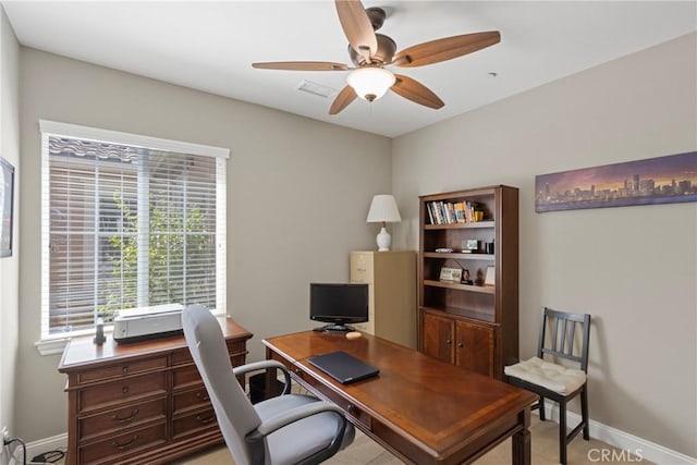 44655 Howell Mountain St, Temecula, CA 92592 - home office with ceiling fan and light colored carpet