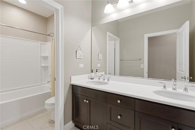 44655 Howell Mountain St, Temecula, CA 92592 - full bath with double vanity, tile patterned flooring, and bathtub / shower combination