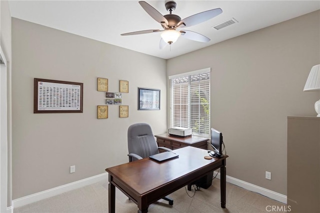 44655 Howell Mountain St, Temecula, CA 92592 - office area with ceiling fan and light colored carpet