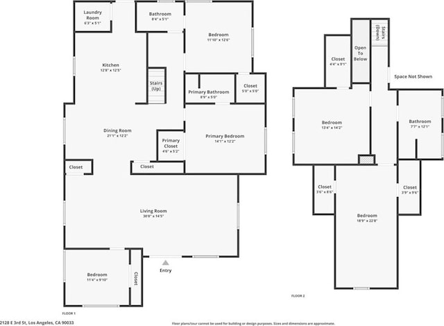 2128 E 3rd St, Los Angeles, CA 90033 - view of floor plan / room layout