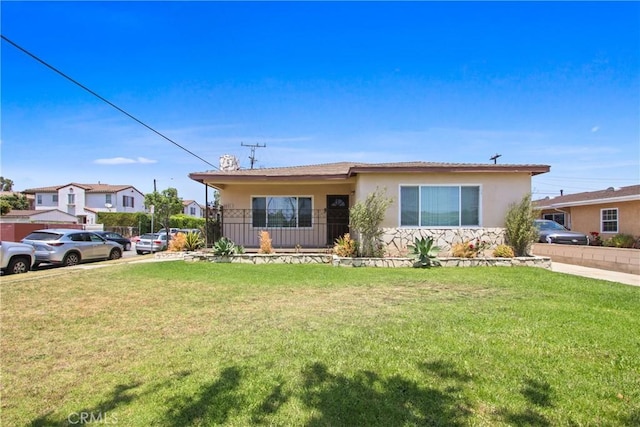3857 W 135th, Hawthorne, CA 90250 - ranch-style house with stucco siding and a front yard