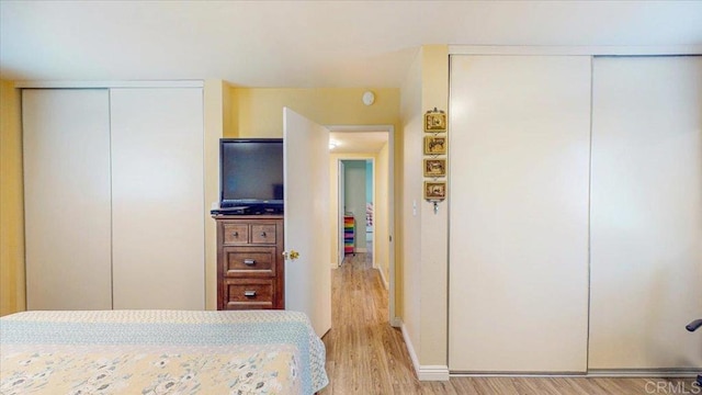 1110 Benjamin Pl, El Cajon, CA 92020 - bedroom with light wood-style floors and two closets