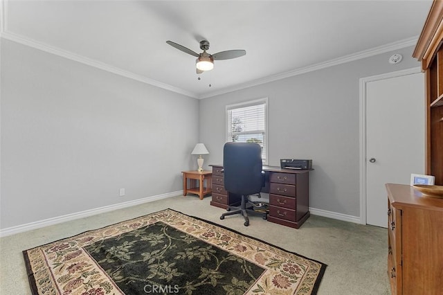1200 S Pennsylvania Ave, Glendora, CA 91740 - office space with light carpet, crown molding, and a ceiling fan