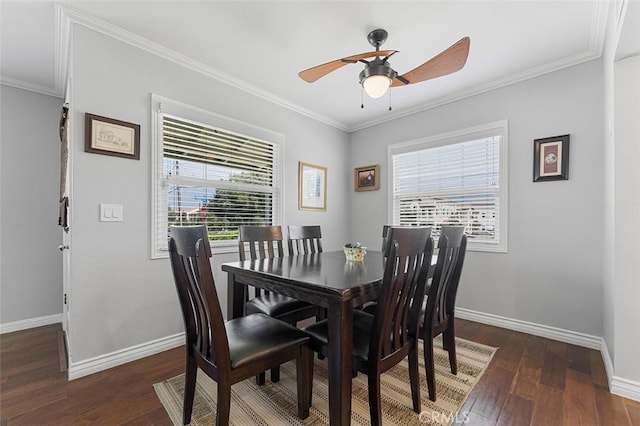 1200 S Pennsylvania Ave, Glendora, CA 91740 - dining space with a ceiling fan, plenty of natural light, hardwood / wood-style floors, and crown molding