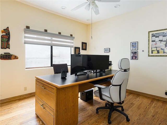 715 W Palm Ave, El Segundo, CA 90245 - office space with a ceiling fan and light wood finished floors