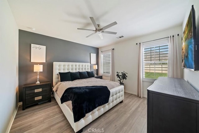 20909 Spring St, Riverside, CA 92507 - bedroom featuring light wood-type flooring and ceiling fan