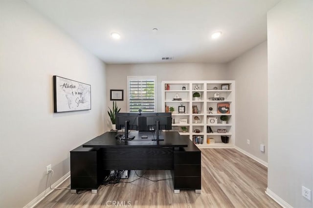 20909 Spring St, Riverside, CA 92507 - office area with light wood-style floors and recessed lighting