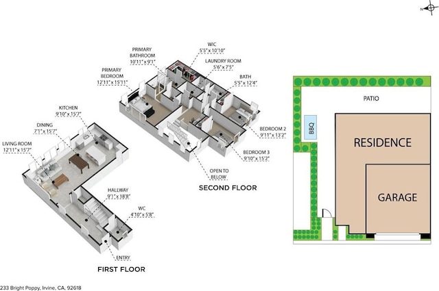 233 Bright Poppy, Irvine, CA 92618 - view of floor plan / room layout