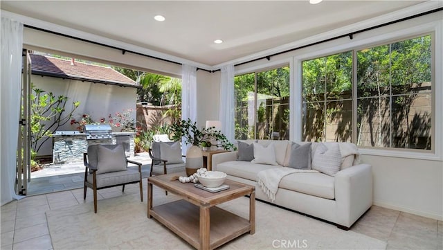 233 Bright Poppy, Irvine, CA 92618 - sunroom with plenty of natural light, tile patterned flooring, and recessed lighting