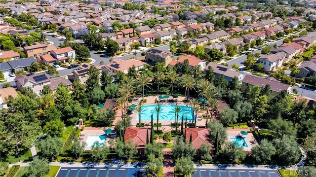 233 Bright Poppy, Irvine, CA 92618 - aerial view of residential area featuring a pool area
