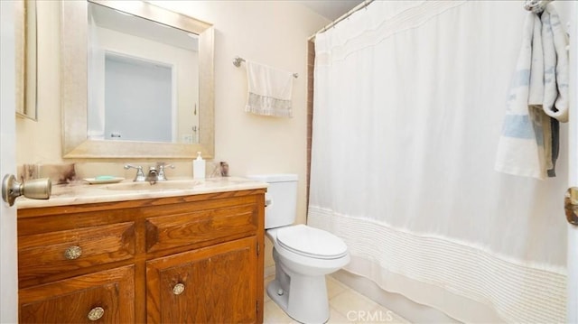 5007 Walnut Ave, Chino, CA 91710 - full bathroom featuring vanity, a shower with curtain, and tile patterned flooring