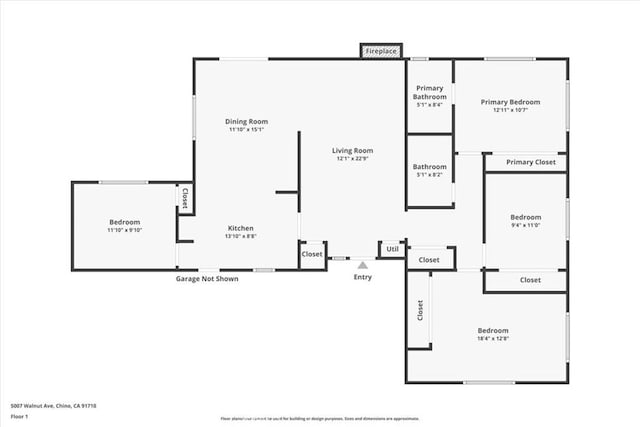 5007 Walnut Ave, Chino, CA 91710 - view of floor plan / room layout