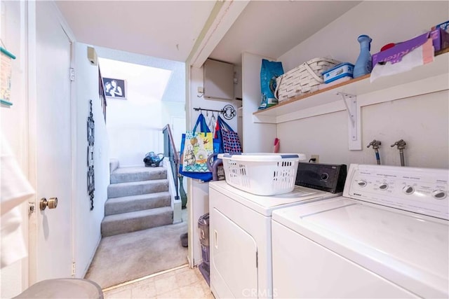 1363 San Simeon Ct Unit 7, Ventura, CA 93003 - laundry room with washer and clothes dryer and light carpet