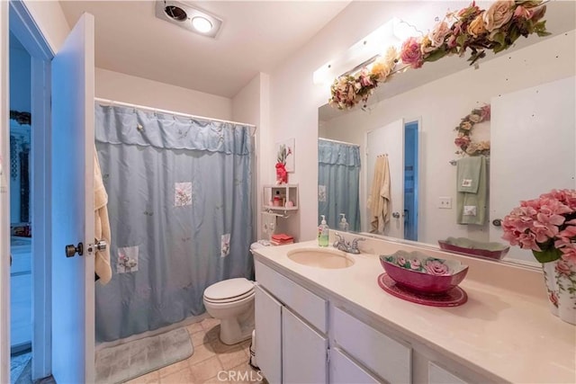 1363 San Simeon Ct Unit 7, Ventura, CA 93003 - bathroom with vanity, a shower with shower curtain, and tile patterned floors
