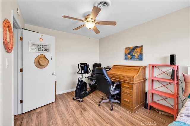 8160 Cholla Ave, Yucca Valley, CA 92284 - office featuring wood finished floors and ceiling fan